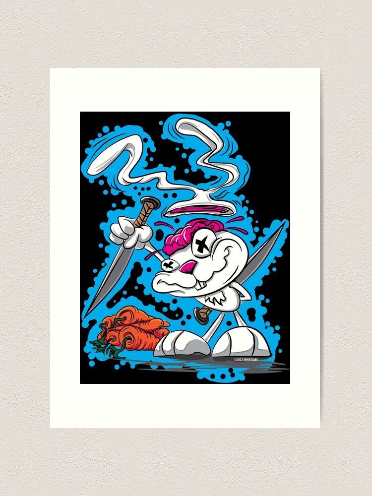 【海外限定】 Knife Psycho Deranged wielding Rabbit Bunny Killer 絵画