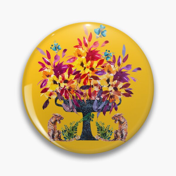 Item preview, Guard me, two leopards guarding flower vase, watercolor designed and sold by IngaDesign.