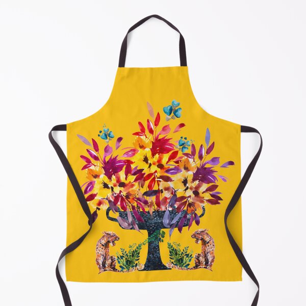 Item preview, Guard me, two leopards guarding flower vase, watercolor designed and sold by IngaDesign.