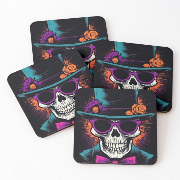 Item preview, Whimsical Psychedelic Skull Madhatter Skeleton Art Graphic Design V.60 designed and sold by Pexelpanoramas.