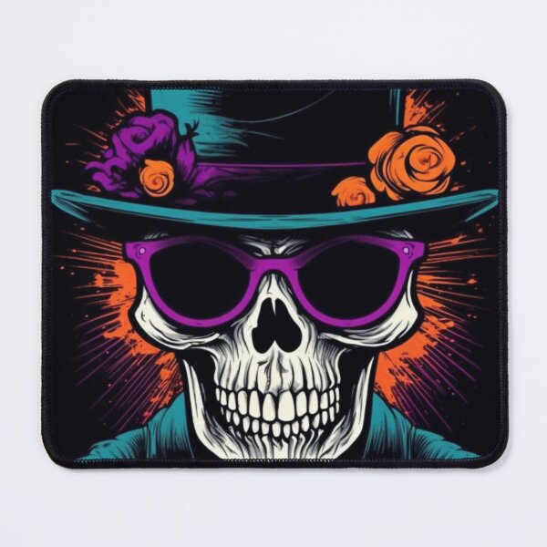 Item preview, Whimsical Psychedelic Skull Madhatter Skeleton Art Graphic Design V.60 designed and sold by Pexelpanoramas.