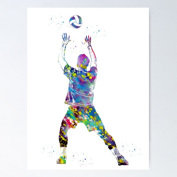 Volleyball Watercolor Posters for Sale