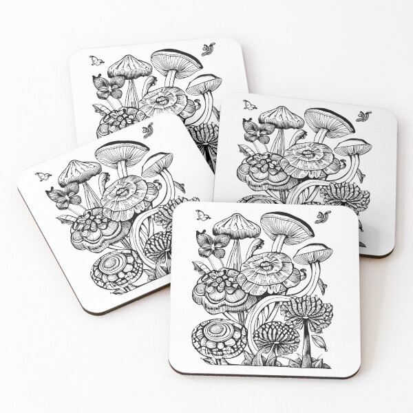 Item preview, Coloring Floral and Mushroom Illustration designed and sold by PODUNUSUAL.