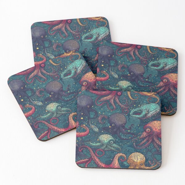 Item preview, Octopus in the sea - pattern endless designed and sold by PoppinArtFox.