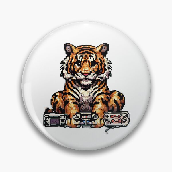Item preview, Tiger play video games pixel designed and sold by makeartperfect.