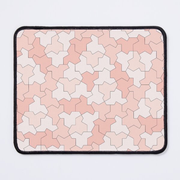 Vista previa del artículo con la obra «Mosaicos de Einstein monolíticos aperiódicos, figuras de Einstein en tonos melocotón y rosa», diseñado y vendido por Polyglot Creations.