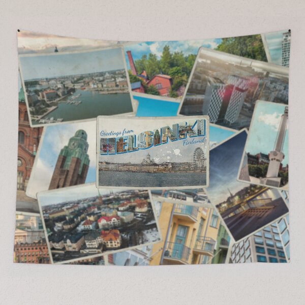 Item preview, Greetings from Helsinki in Finland Vintage style retro souvenir designed and sold by DeveloperProp0.