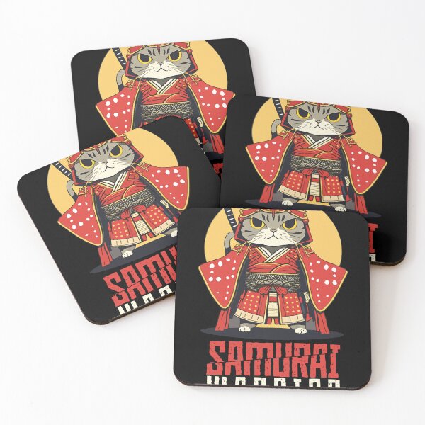 Item preview, Japanese Samurai Cat Tattoo, Kawaii Ninja Cat designed and sold by cutefashion.