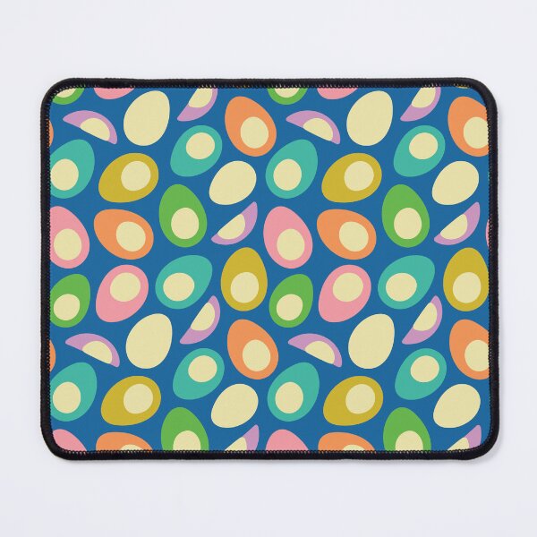 Item preview, EGGS-CELLENT! Fun Food Hard-Boiled Eggs Easter Picnic Food Kitchen Cooking in Bright Summer Colours on Royal Blue - UnBlink Studio by Jackie Tahara designed and sold by Jackie Tahara of UnBlink Studio.