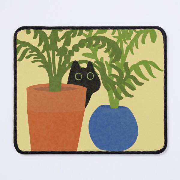 Item preview, Black cat in the plant pots designed and sold by imohayes.