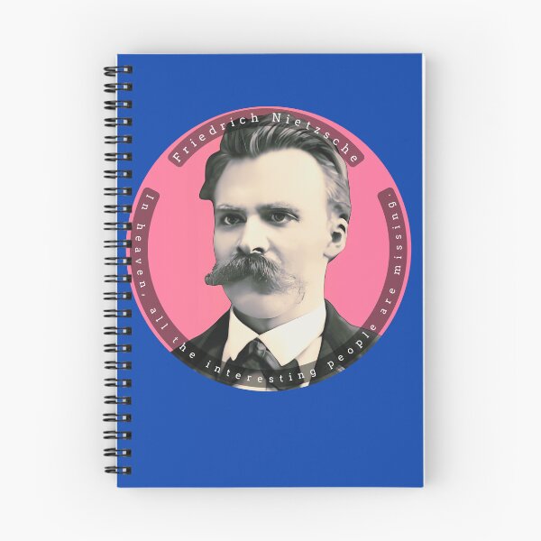 Item preview, Friedrich Nietzsche portait and quote: In heaven, all the interesting people are missing. designed and sold by artbleed.