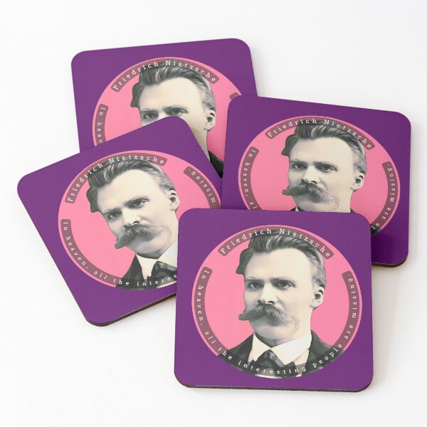 Item preview, Friedrich Nietzsche portait and quote: In heaven, all the interesting people are missing. designed and sold by artbleed.