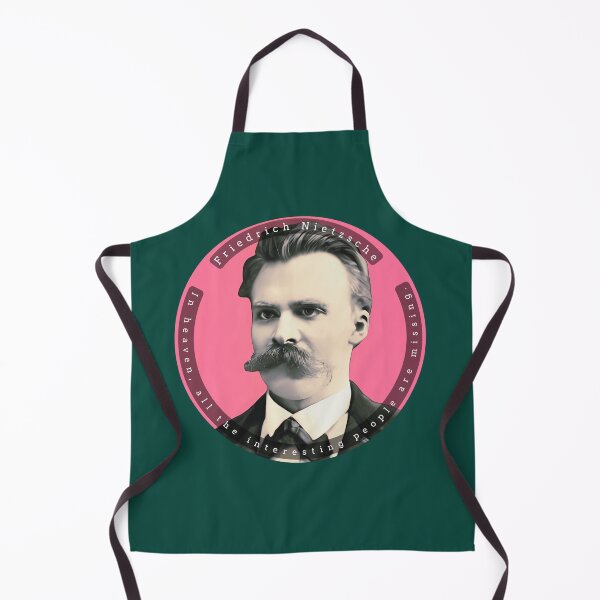 Item preview, Friedrich Nietzsche portait and quote: In heaven, all the interesting people are missing. designed and sold by artbleed.