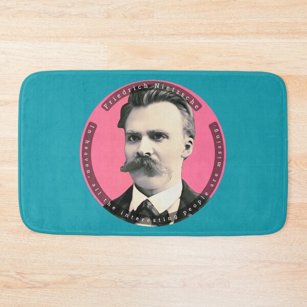 Item preview, Friedrich Nietzsche portait and quote: In heaven, all the interesting people are missing. designed and sold by artbleed.