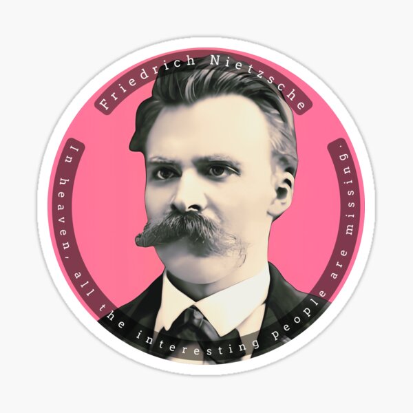 Artikel-Vorschau von Porträt und Zitat von Friedrich Nietzsche: Im Himmel fehlen alle interessanten Menschen., designt und verkauft von artbleed.
