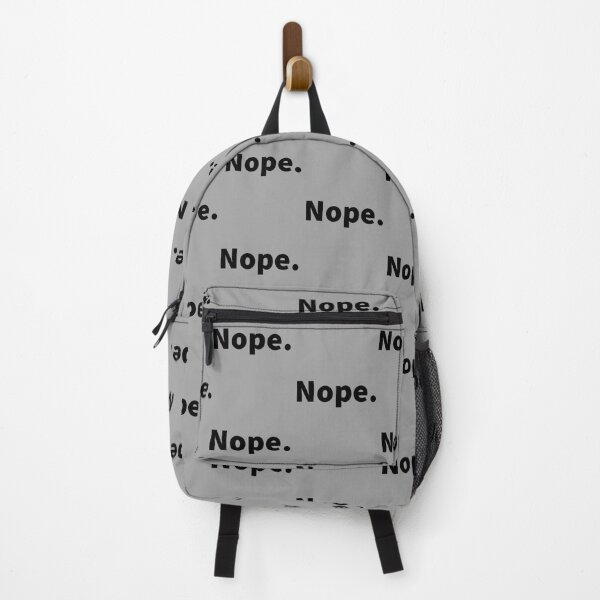 Item preview, Funny and sarcastic bold white text design saying “Nope.” No, witty no,  On a black T-shirt and sticker.  designed and sold by PlainCrankyT.