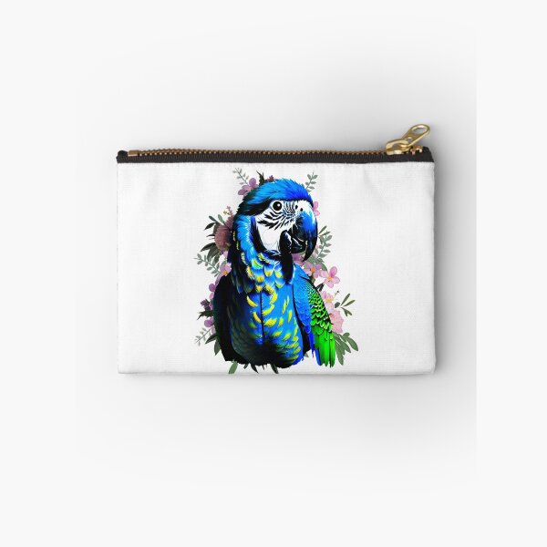 Item preview, Blue Macaw Parrot Flowers Art designed and sold by Ascooepics.