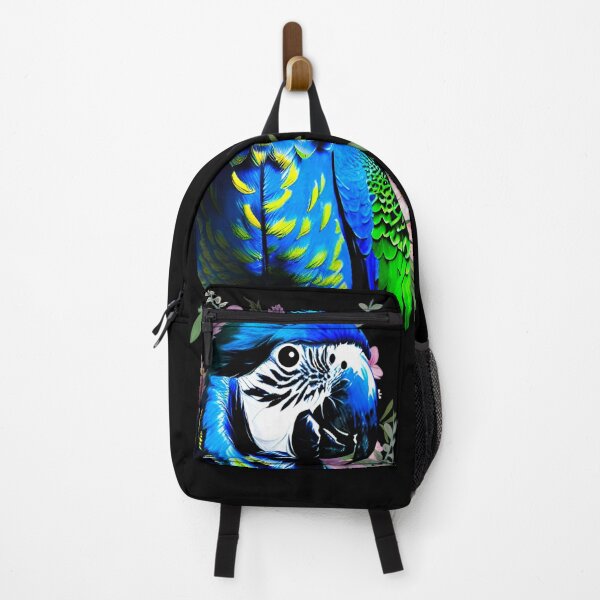 Item preview, Blue Macaw Parrot Flowers Art designed and sold by Ascooepics.