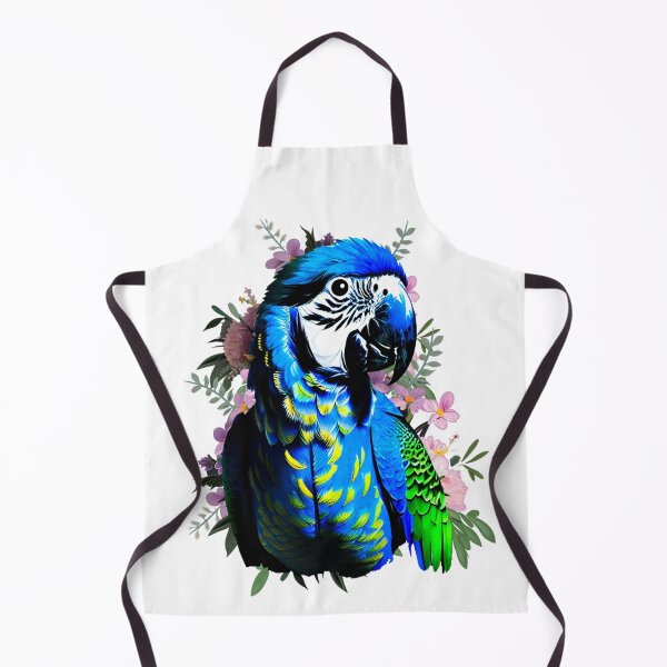 Item preview, Blue Macaw Parrot Flowers Art designed and sold by Ascooepics.