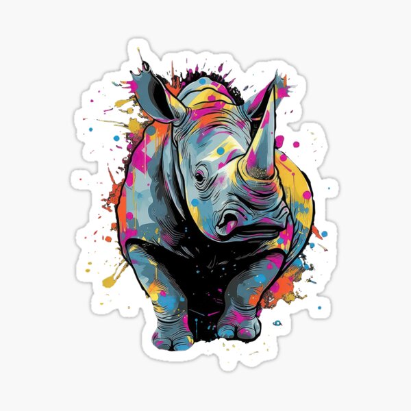 Funny Rhino - Hilarious Design for Rhino Lovers Sticker for Sale