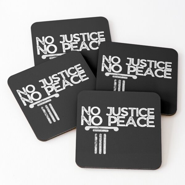 Item preview, No Justice No Peace White Text Slogan Grunge Design designed and sold by EarthArtDesigns.