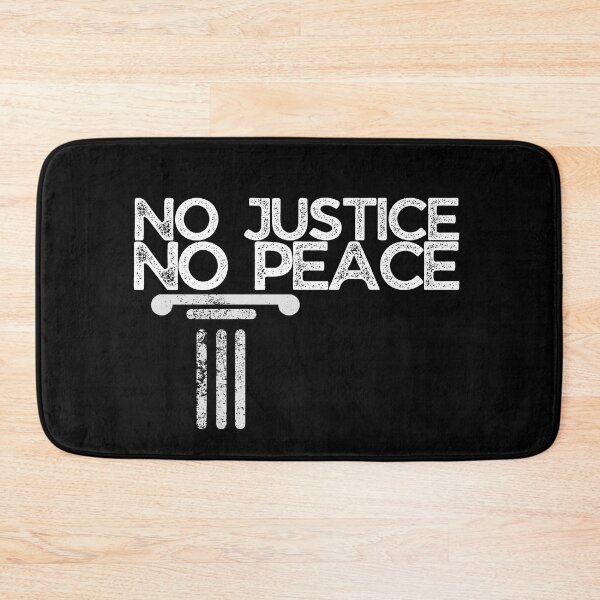Item preview, No Justice No Peace White Text Slogan Grunge Design designed and sold by EarthArtDesigns.