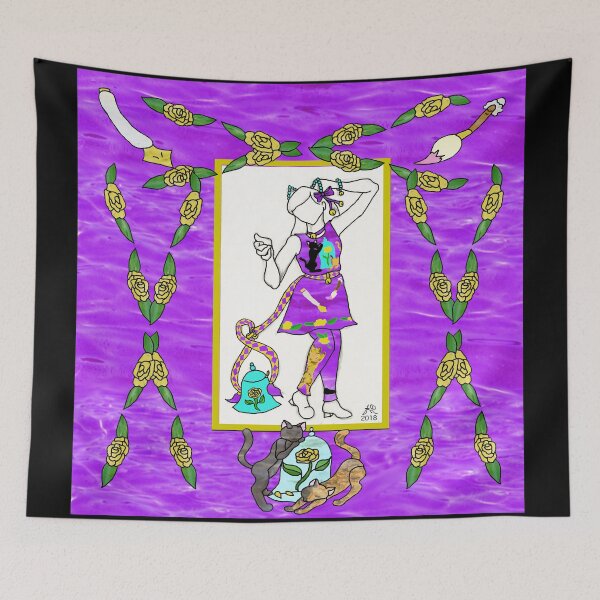 Item preview, Stained Glass Kitties- Purple version designed and sold by LanDiMonk.