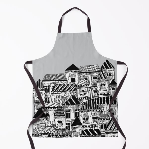 Item preview, * Busybody Black and White Cityscape * Cosy Home & Houses Pattern*  designed and sold by Stacey Muir.