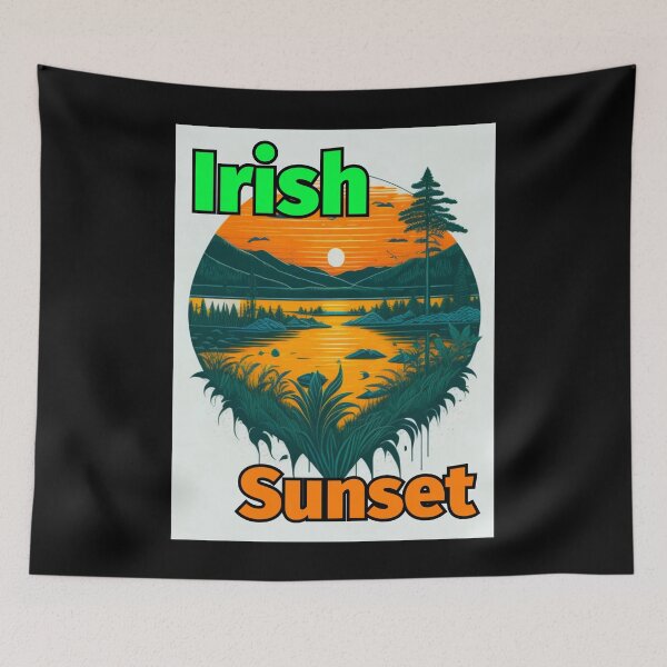 Item preview, Irish Sunset Lake Mountains designed and sold by IrishPOD.