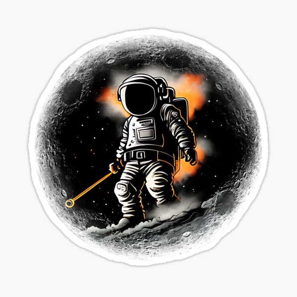 Astronaut auf Planet Sticker