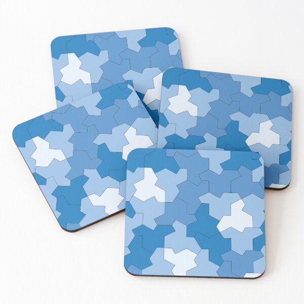 Item preview, Aperiodic Monotile Einstein Tiles, Einstein Shapes in Shades of Blue designed and sold by Polyglot Creations.