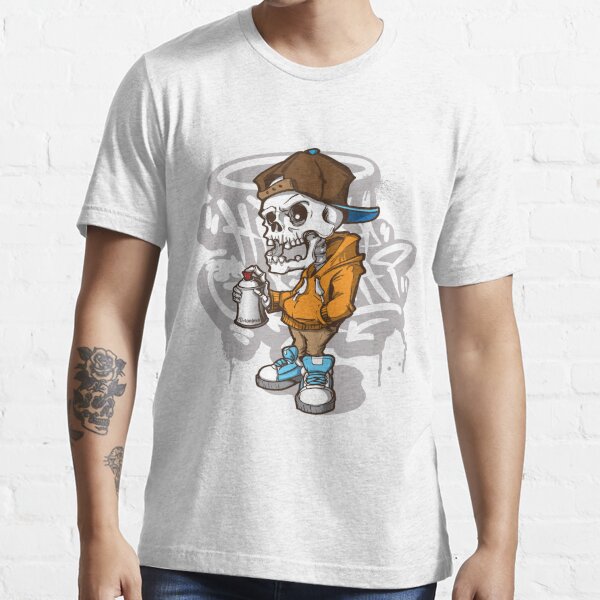 Cool Skeleton Graffiti Charracter - HipHop Essential T-Shirt