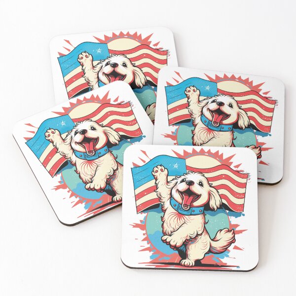 Item preview, US flag and dog designed and sold by Zaolta.