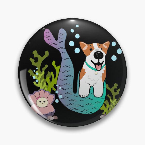 Item preview, Corgi Mermaid in Black designed and sold by Lrtheurer.