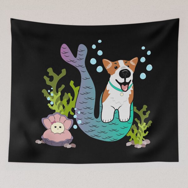 Item preview, Corgi Mermaid in Black designed and sold by Lrtheurer.