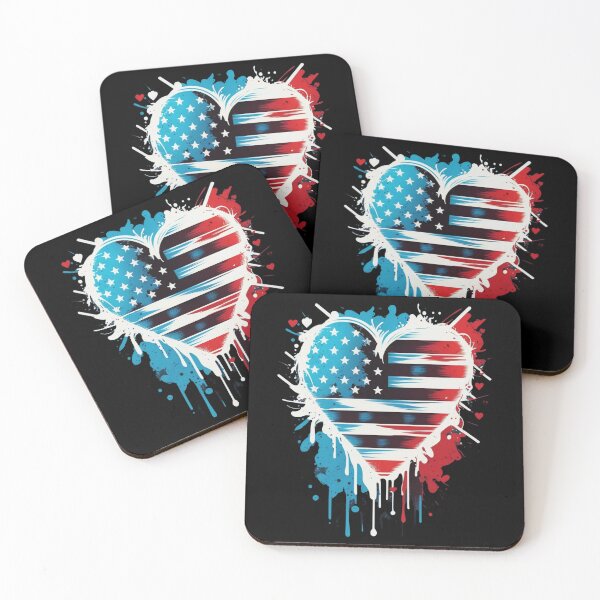 Item preview, USA flag heart designed and sold by Zaolta.