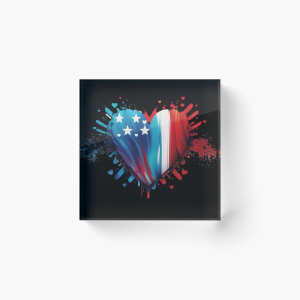 Item preview, USA flag heart designed and sold by Zaolta.