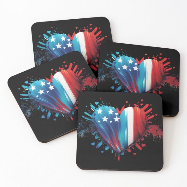 Item preview, USA flag heart designed and sold by Zaolta.