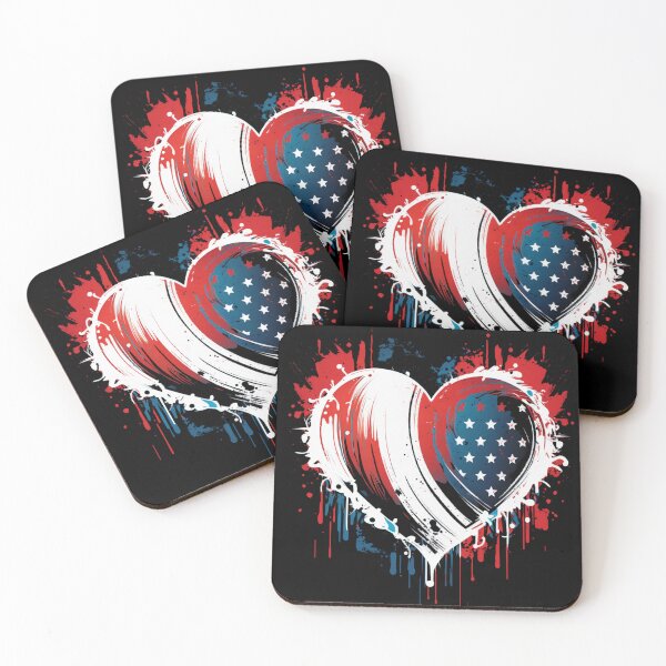 Item preview, USA flag heart designed and sold by Zaolta.
