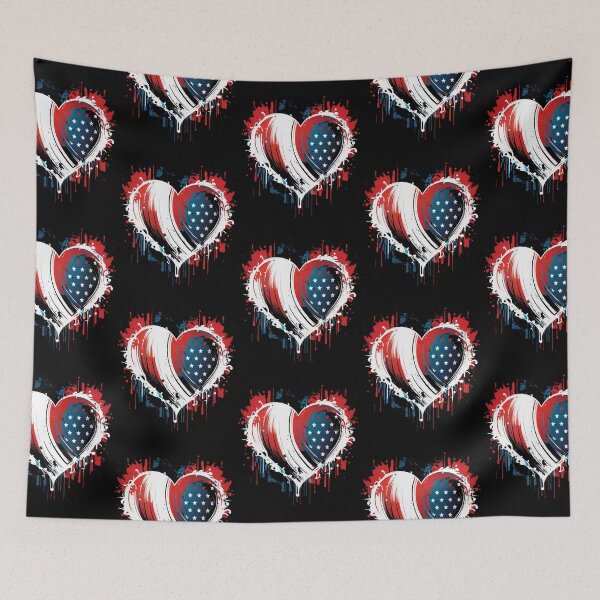 Item preview, USA flag heart designed and sold by Zaolta.