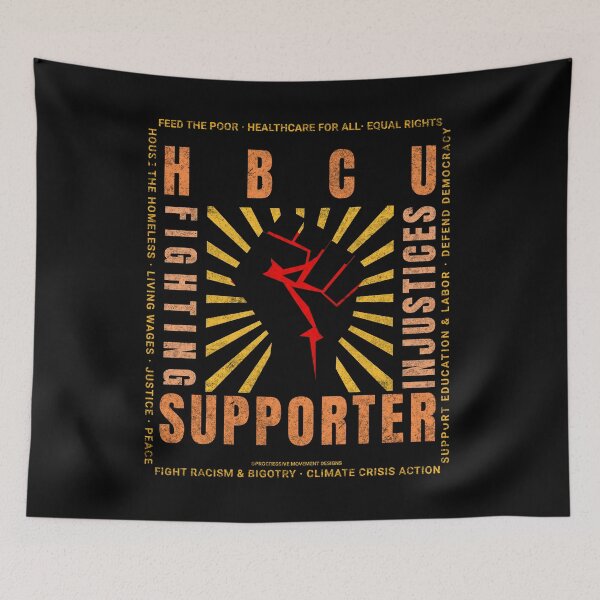 Item preview, PMD00839 Progressive Movement Designs HBCU Supporter Pride Fist protest design shows you support Historically Black Colleges and Universities and progressive policy goals for Democrats students designed and sold by ProgressiveLeft.