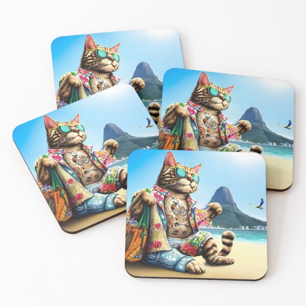 Item preview, Beach Bum Cat at summer designed and sold by Lucas Gomes.