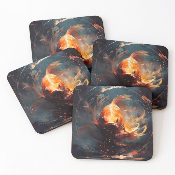 Item preview, Koi fish in fire ring  - Cyberpunk Gothic Artwork designed and sold by SevoArt.