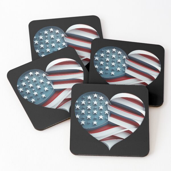 Item preview, USA flag heart designed and sold by Zaolta.