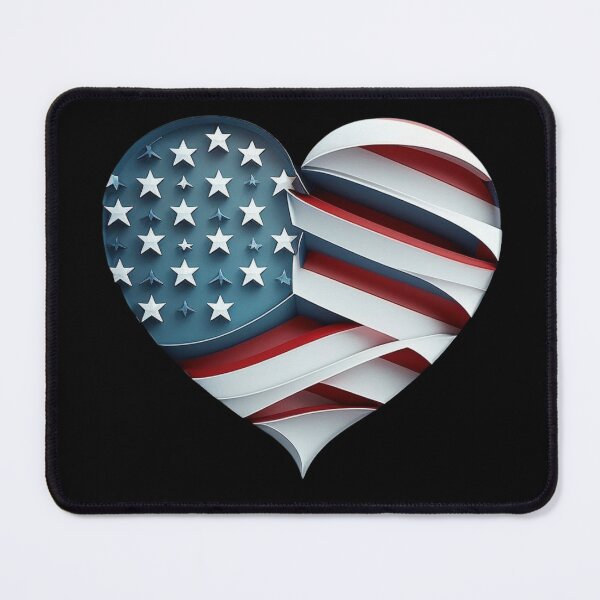 Item preview, USA flag heart designed and sold by Zaolta.