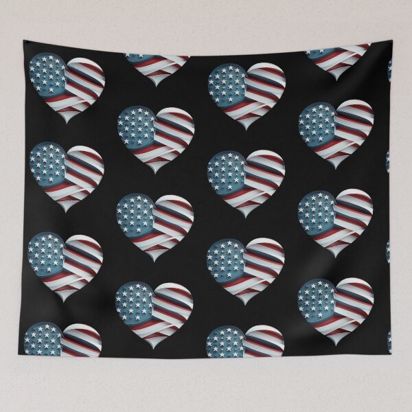 Item preview, USA flag heart designed and sold by Zaolta.
