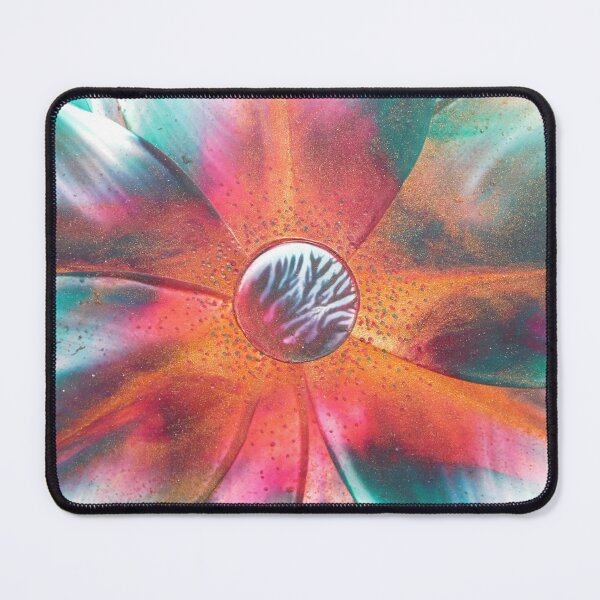 Item preview, Turquoise Shimmer Floral Beeswax Painting designed and sold by Artscenic.