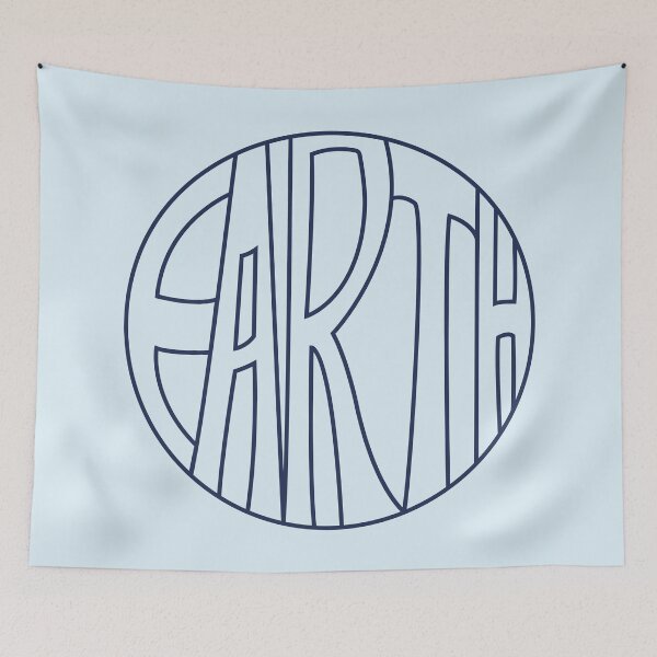 Item preview, Blue outlined "Earth" designed and sold by 3RingsSaturn.