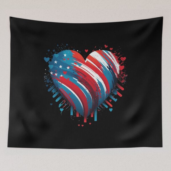 Item preview, USA flag heart designed and sold by Zaolta.
