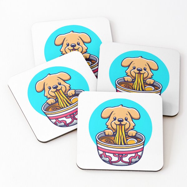 Item preview, Kawaii Dog Eating Ramen designed and sold by NathalieRached.